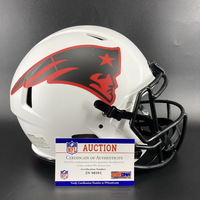 NFL - Patriots Pierre Strong signed lunar eclipse helmet