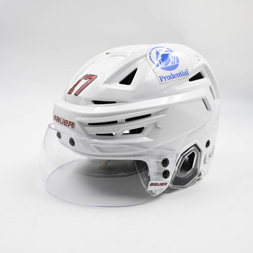 Image of Nemec, Simon - Game-Worn White, Bauer Helmet w/ Bauer Shield - 2025-26 NHL Season