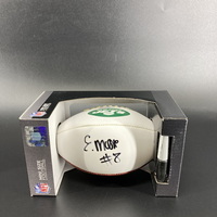 Jets - Elijah Moore Signed Mini Football With Jets Logo