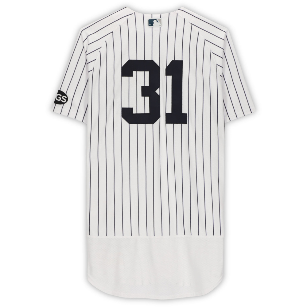 Aaron Hicks New York Yankees GameUsed 31 White Pinstripe Jersey vs