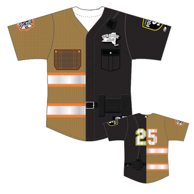 First Responder Syracuse Mets Brandon Sproat Game-Worn, Autographed Jersey; #34, Size 44 (Medium)
