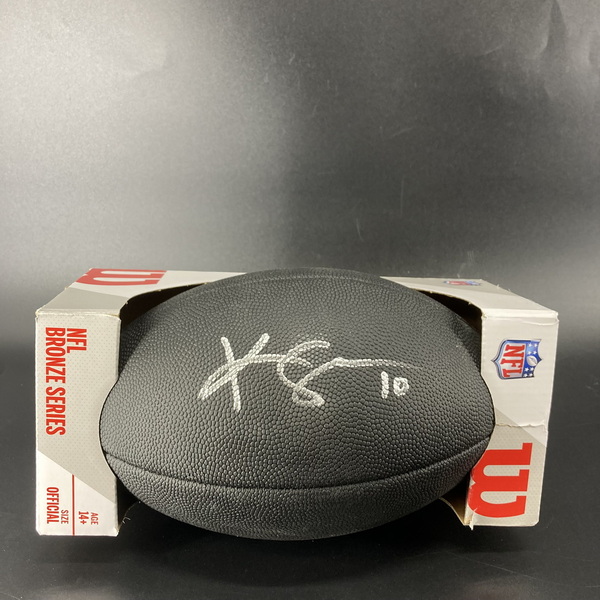 Bills - Khalil Shakir Signed Black Football With Metallic Bills Logo