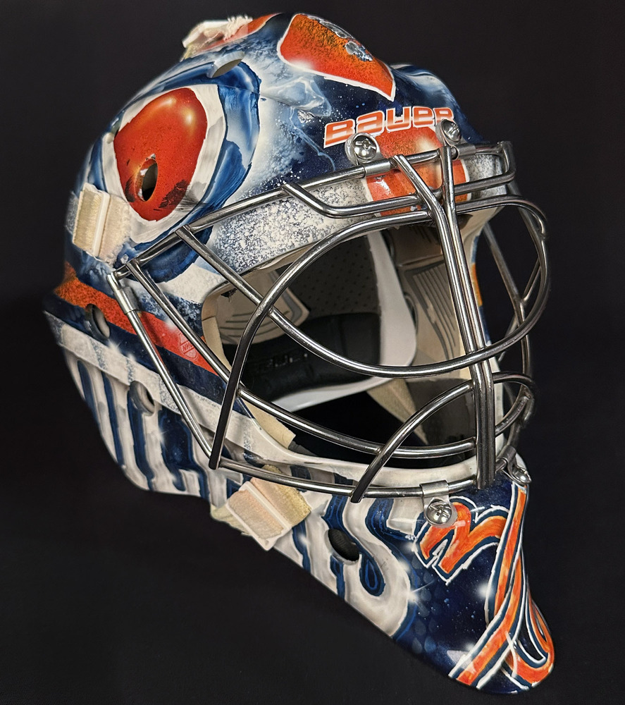 Jack Campbell #36 - 2022-23 Edmonton Oilers Game-Used Goal Mask Worn For Home Games & Practices