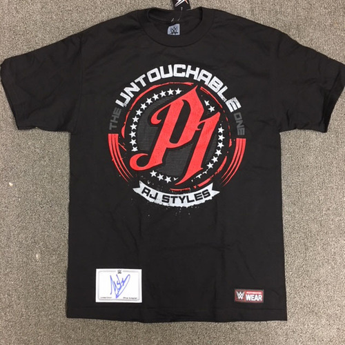 AJ Styles SIGNED Authentic T-Shirt (With Exclusive Autograph Patch)