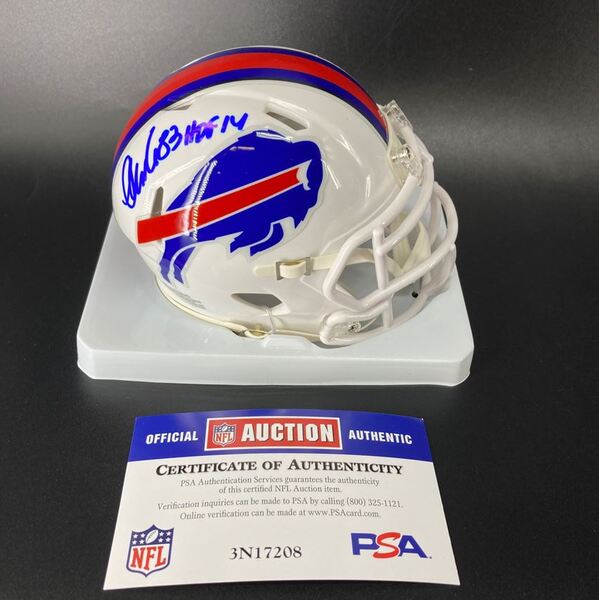 HOF - Bills Andre Reed Signed Mini Helmet