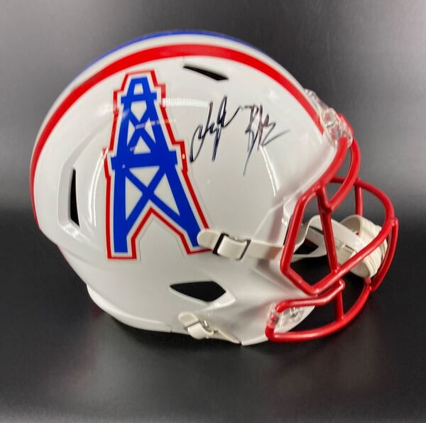 Titans Treylon Burks Signed Oilers Replica Eclipse Helmet (Not Authentic...