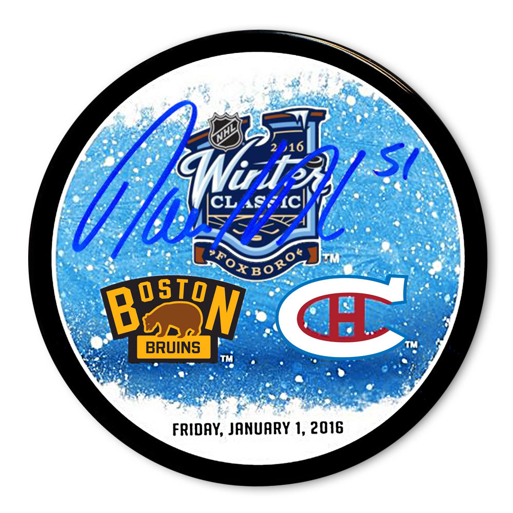 David Desharnais 2016 Winter Classic Dueling Autographed Puck Montreal Canadiens