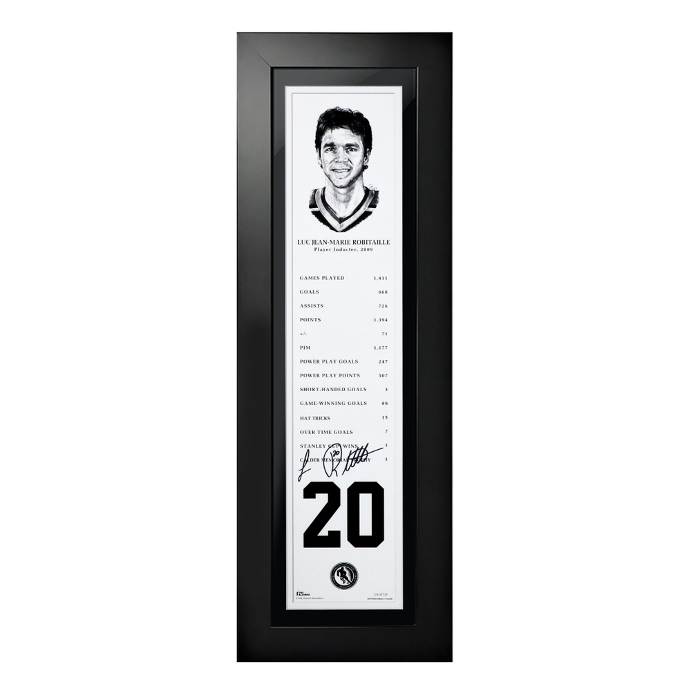 Luc Robitaille Autographed Legends Line Honoured Member Stats Frame - Limited Edition 3/10