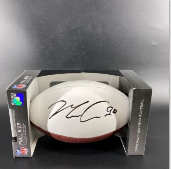 NFL - Raiders Maxx Crosby Signed White Composite Football