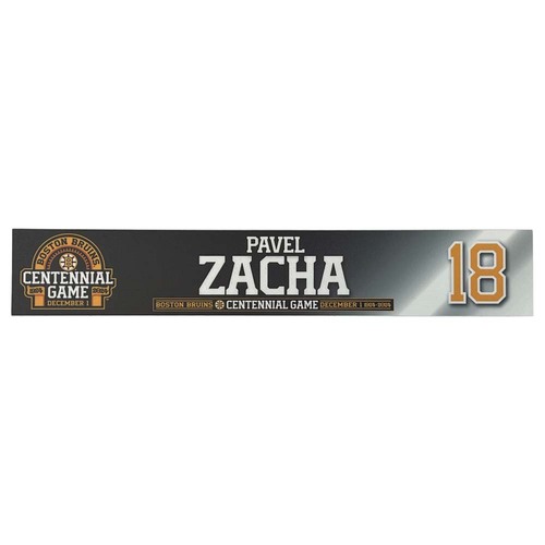 Photo of Team-Issued TD Garden Centennial Game Locker Room Nameplate - Pavel Zacha
