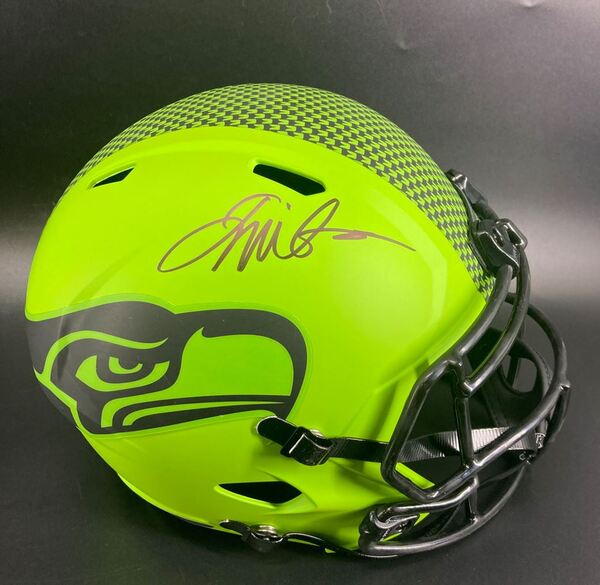 NFL - Seahawks Jalen Milroe Signed Rave Replica Speed Helmet