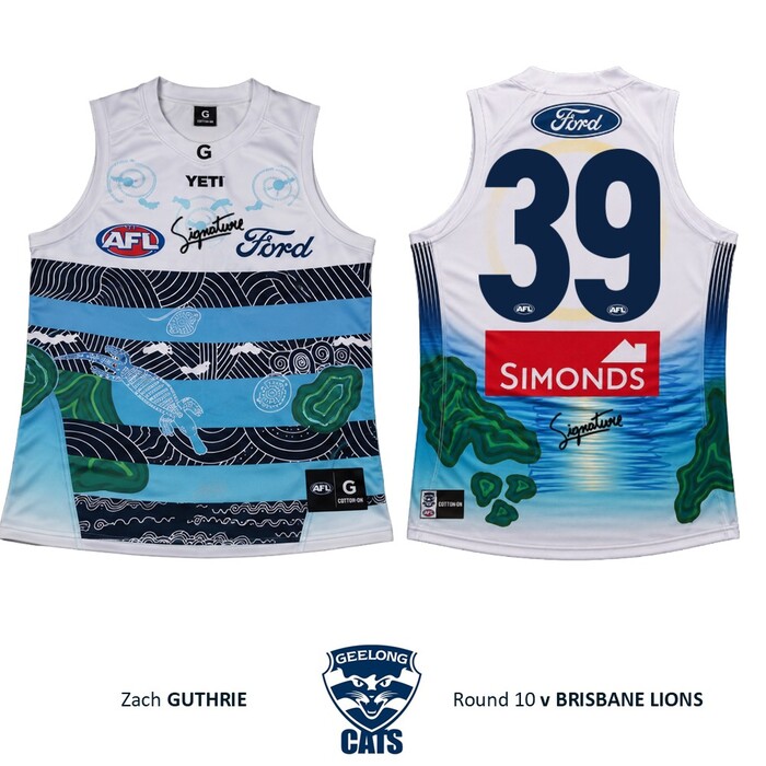 Photo of Zach Guthrie #39 Geelong Cats 2026 First Nations Clash Match-Worn Guernsey