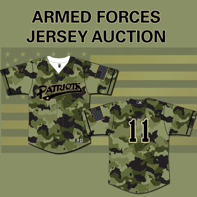 Carolos Epinal #11 Gameworn Somerset Patriots Armed Forces Camo Jersey, , Size 48