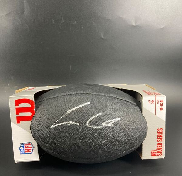 NFL - Titans Cam Ward Signed Black Composite Silver Series Football