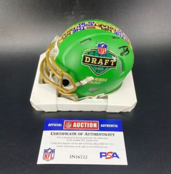 NFL - Raiders Jack Bech Signed NFL Draft Mini Helmet