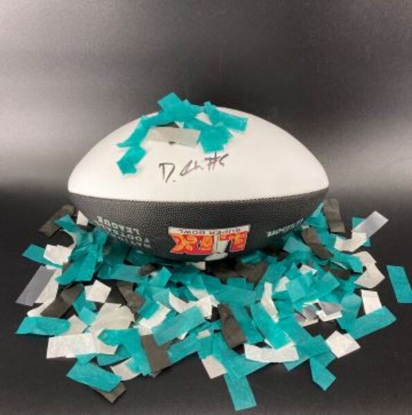 NFL - Eagles DeVonta Smith Signed Commemorative Super Bowl LIX Panel Bal...