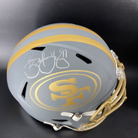 HOF - 49ers Bryant Young Signed Replica Slate Speed Helmet with HOF 22 I...