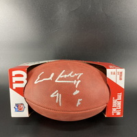 HOF - Oilers Earl Campbell Signed Authentic Football with 100 Seasons Lo...