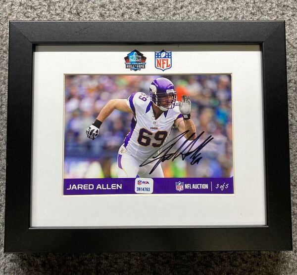 HOF - Vikings Jared Allen NFL Auction Exclusive Signed 5x7 Photo Individ...