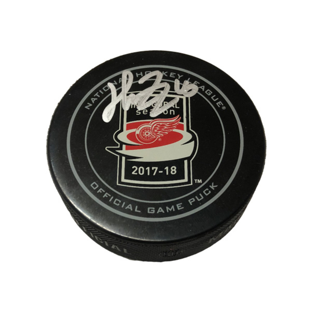 HENRIK ZETTERBERG Signed Detroit Red Wings Inaugural Season at LCA Official Game Puck