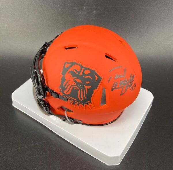 HOF - Browns Paul Warfield Signed Rave Mini Helmet
