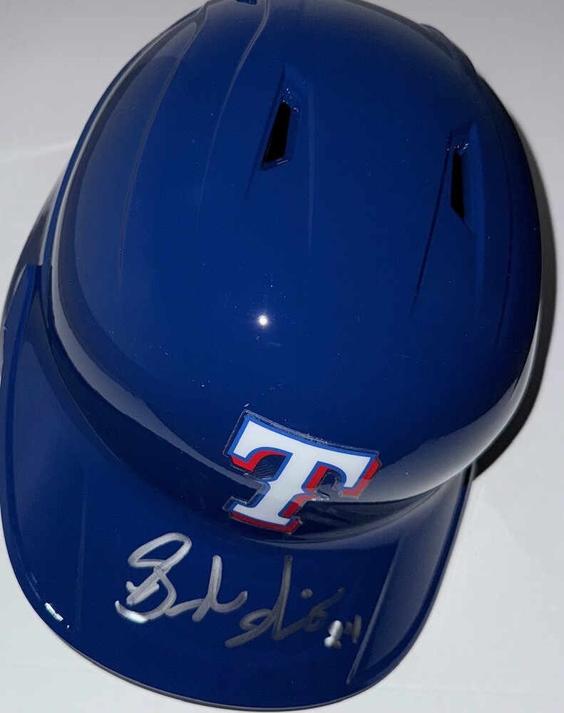 Brandon Nimmo Autographed Rangers Batting Helmet | MLB Auctions
