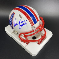 HOF - Oilers Warren Moon Signed Mini Helmet with HOF 06 Inscription