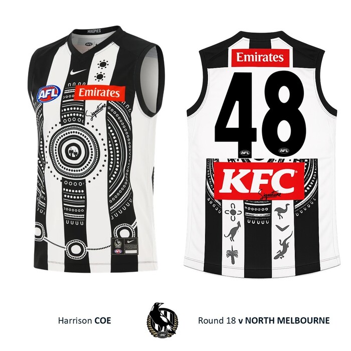 Photo of Harrison Coe #48 Collingwood 2026 Indigenous Guernsey