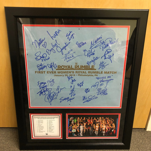 First Ever Women's Royal Rumble 2018 Framed Plaque w/ Ring Canvas (Autographed)