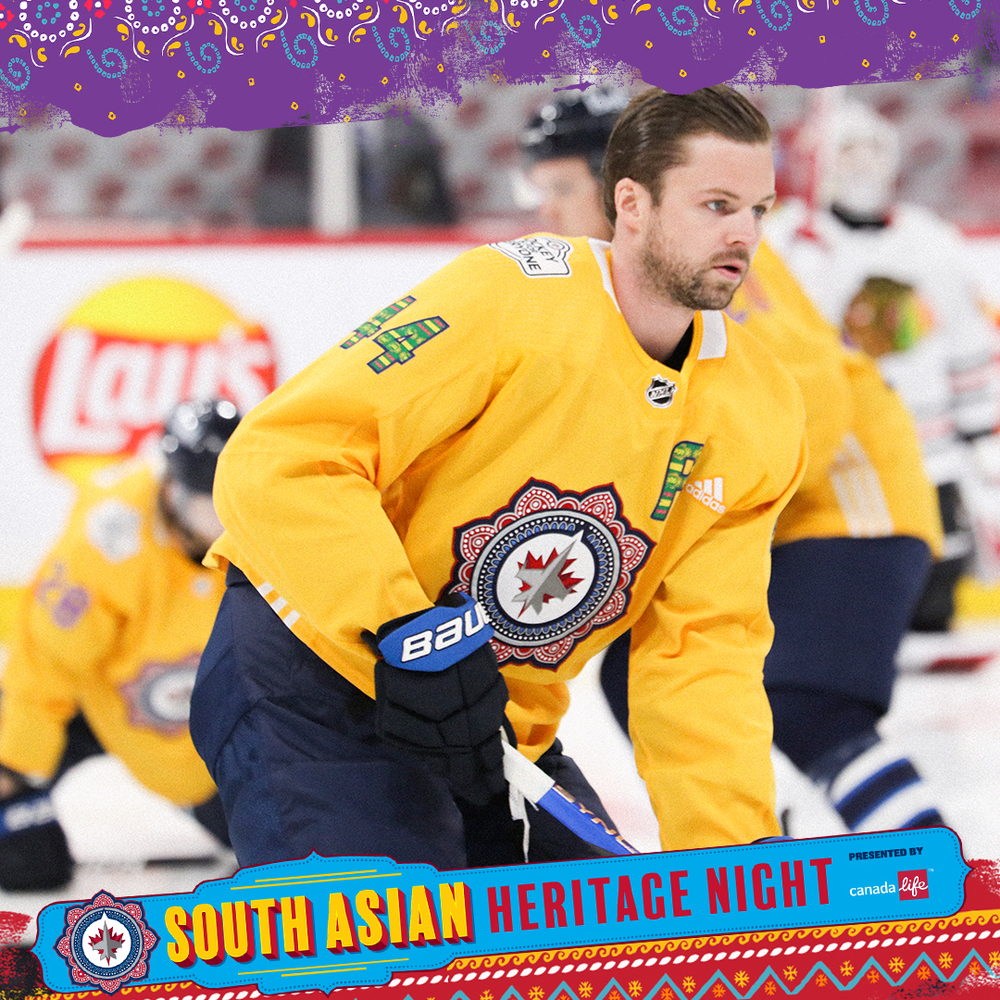 JOSH MORRISSEY Warm Up Worn South Asian Heritage Jersey NHL Auctions