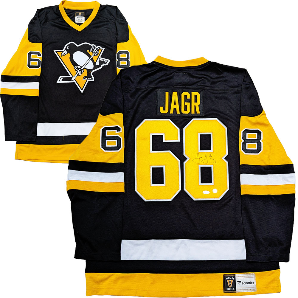 Jaromir Jagr Autographed Pittsburgh Penguins Fanatics Heritage Jersey