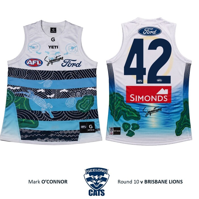Photo of Mark O'Connor #42 Geelong Cats 2026 First Nations Clash Guernsey
