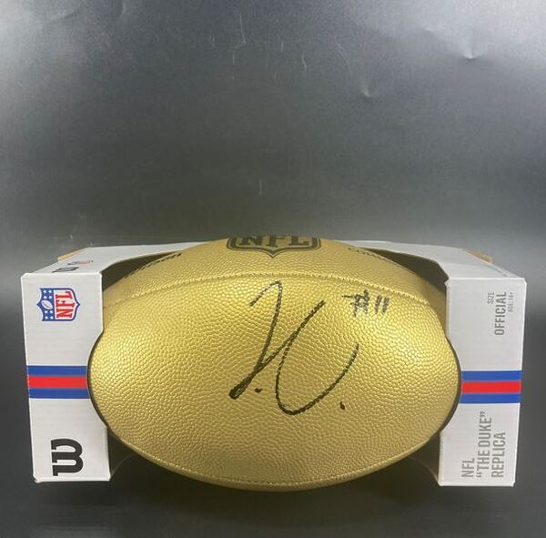 NFL - Eagles Jihaad Campbell Signed Gold Composite Football