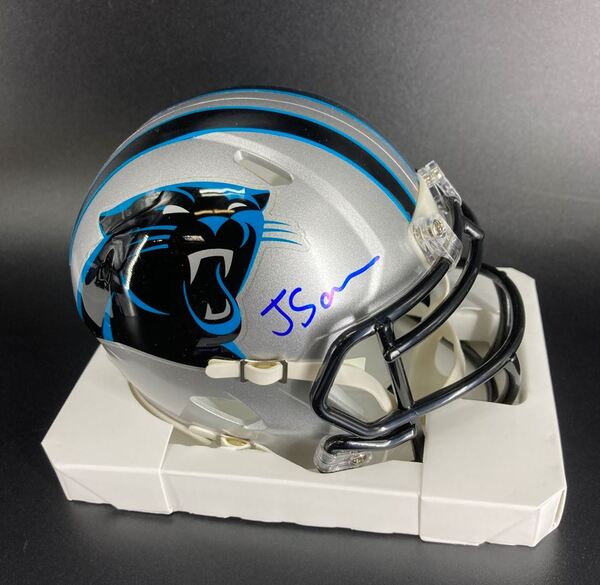 NFL - Panthers Ja'Tavion Sanders Signed Mini Helmet