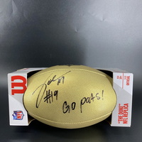 NFL - Patriots Joe Milton Signed Gold Composite Football