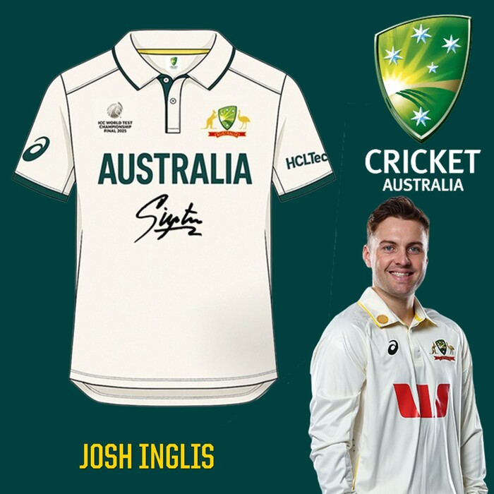 Photo of Josh Inglis 2025 World Test Championship Final Player-Issue Long-Sleeve Shirt