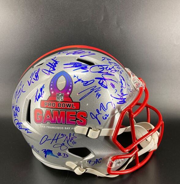 NFL - Multi Signed Pro Bowl Games Replica Speed Helmet Signed by Over 40...