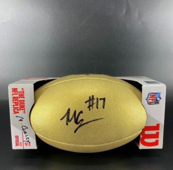 NFL - Jets Malachi Corley Signed Gold Composite Football