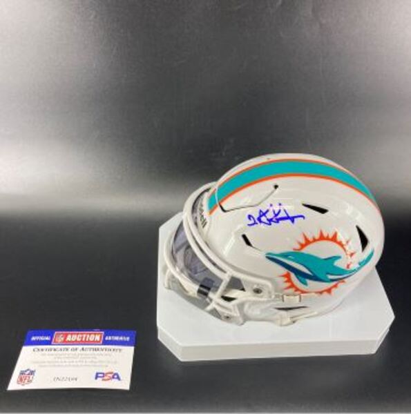 NFL - Dolphins De'Von Achan Signed Mid Size Helmet