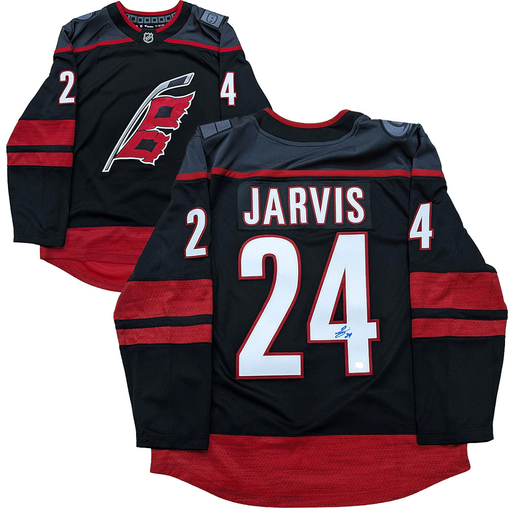 Seth Jarvis Autographed Carolina Hurricanes Fanatics Breakaway Jersey