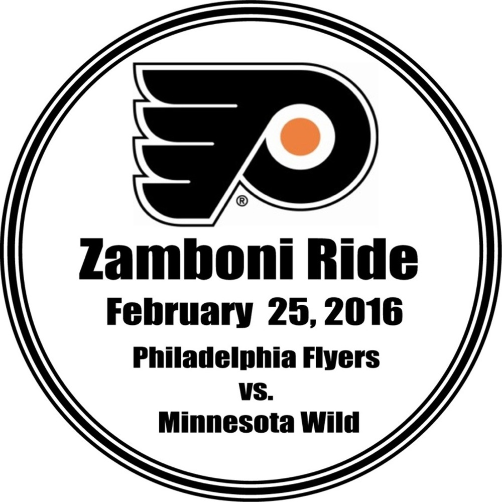 Zamboni Ride and Two Game Tickets - Philadelphia Flyers - February 25, 2016 vs. Minnesota Wild