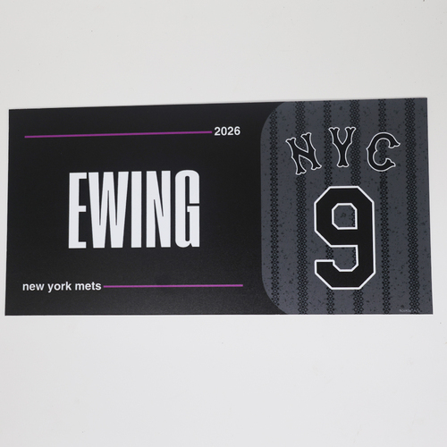 Photo of A.J. Ewing #9 - Game-Used Locker Nameplate - Authenticated to 2 Games - 2026 Season