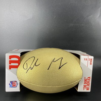 NFL - Patriots Drake Maye Signed Gold Composite Football