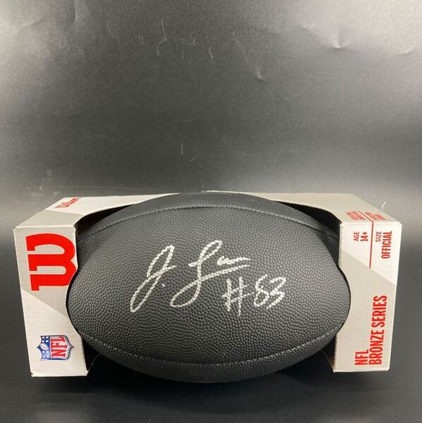 NFL - Commanders Jaylin Lane Signed Black Composite Silver Series Football