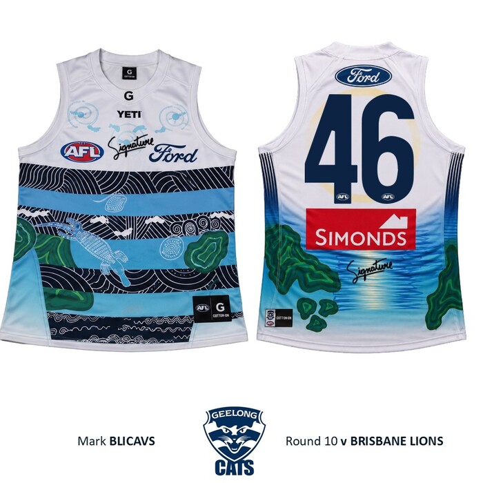 Photo of Mark Blicavs #46 Geelong Cats 2026 First Nations Clash Guernsey