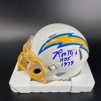 HOF - Chargers Ron Mix Signed Mini Helmet with "HOF 79" Inscri...