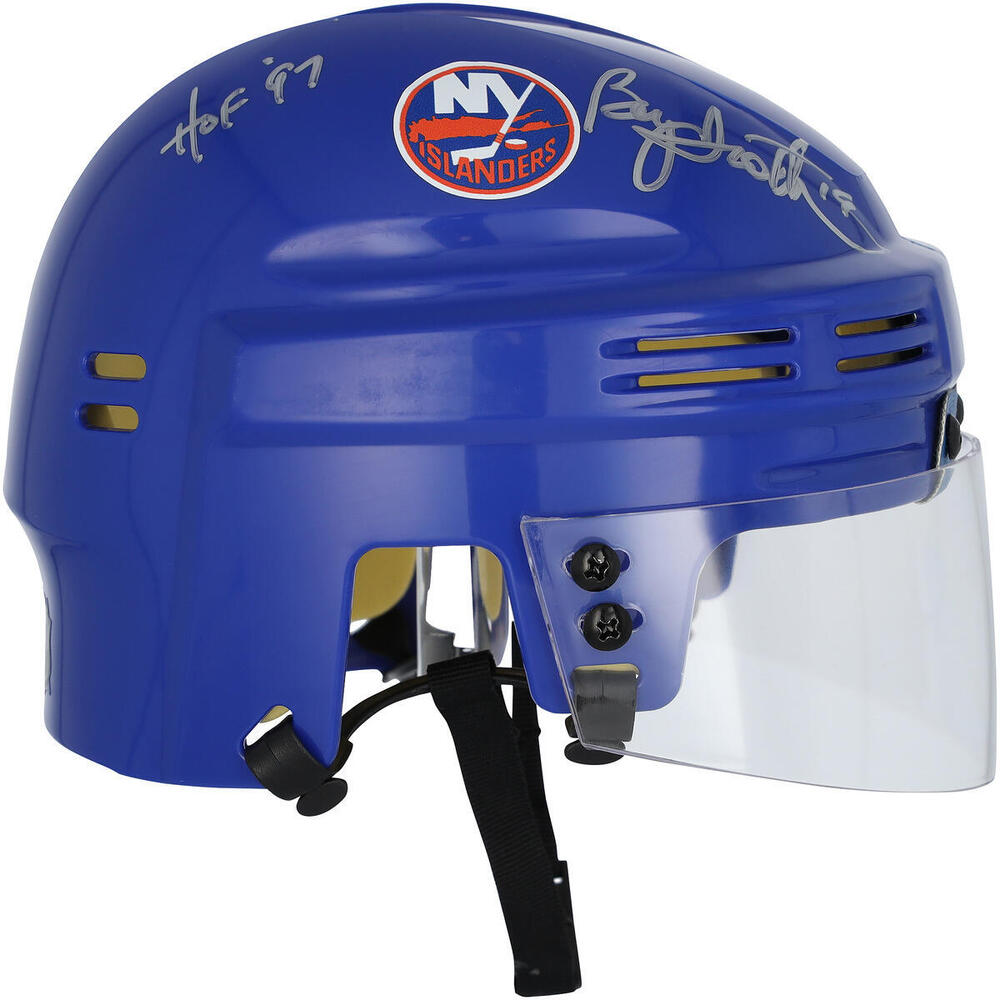 Bryan Trottier New York Islanders Autographed Blue Mini Helmet with 