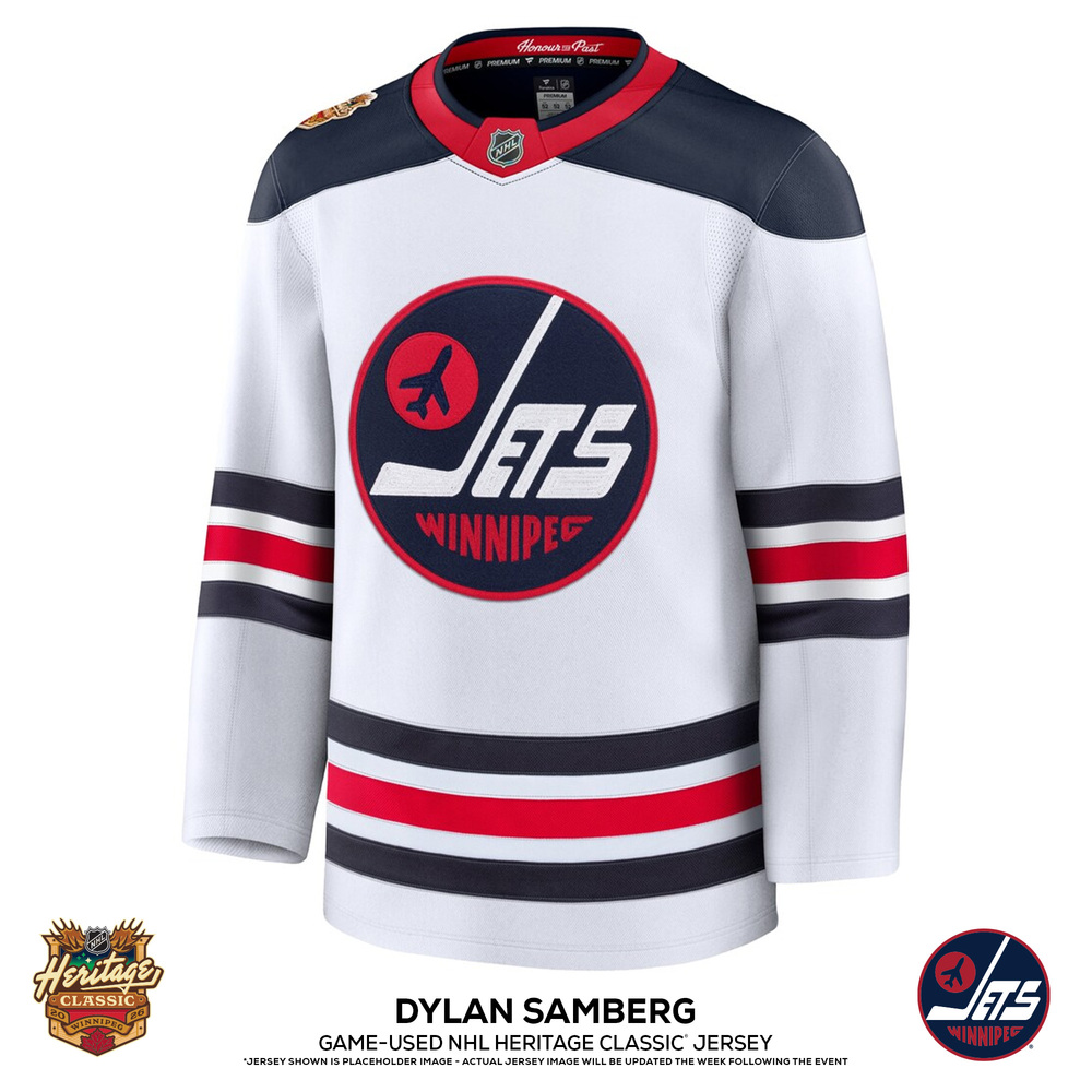 Dylan Samberg Winnipeg Jets Game-Used #54 White Jersey vs. Montreal Canadiens on October 25, 2026 - Worn During the First Period