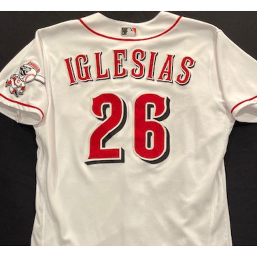 Raisel Iglesias - 2020 Home White Jersey - Game-Used - Size 44 - Worn for First Save of 2020 Season (8/3/20)