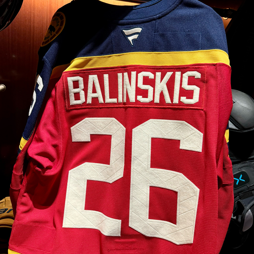 Uvis Balinskis Florida Panthers #26 2026 NHL Winter Classic Game-Used Red Jersey - Worn During the 1st Period on January 2, 2026 - Size 56